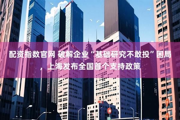 配资指数官网 破解企业“基础研究不敢投”困局，上海发布全国首个支持政策